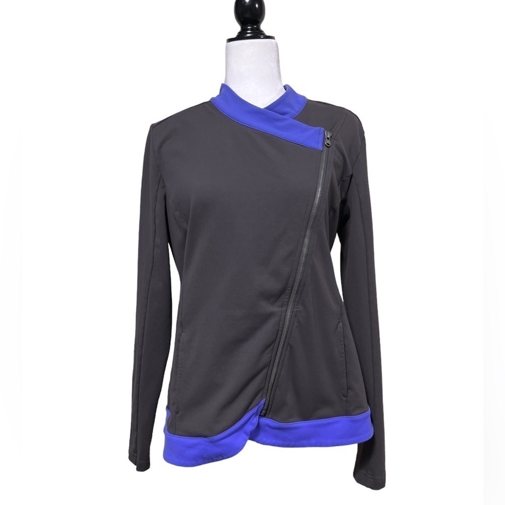 LUCY Energize Slant Zipper Jacket (Purple / Gray)